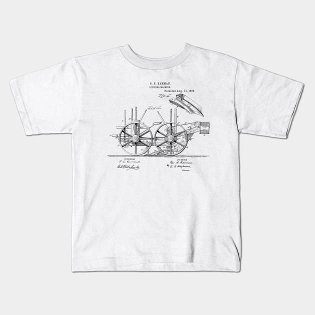 ditching machine Vintage Patent Hand Drawing Funny Novelty Gift Kids T-Shirt by TheYoungDesigns